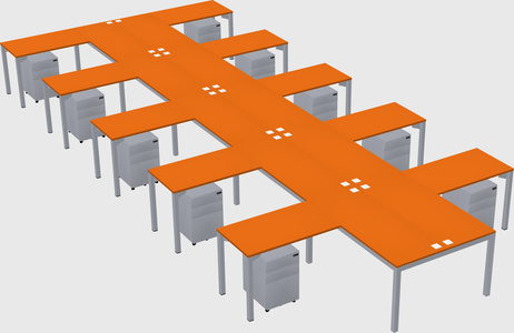 Shared l-shaped desk