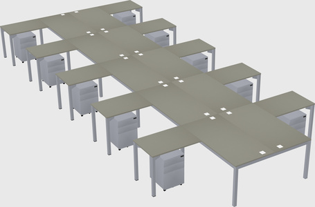 Shared l-shaped desk