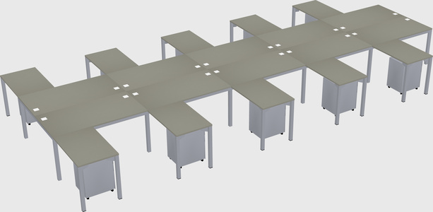Shared l-shaped desk