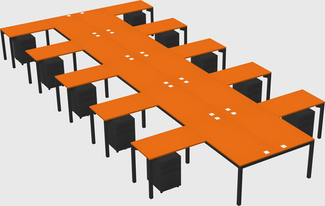 Shared l-shaped desk