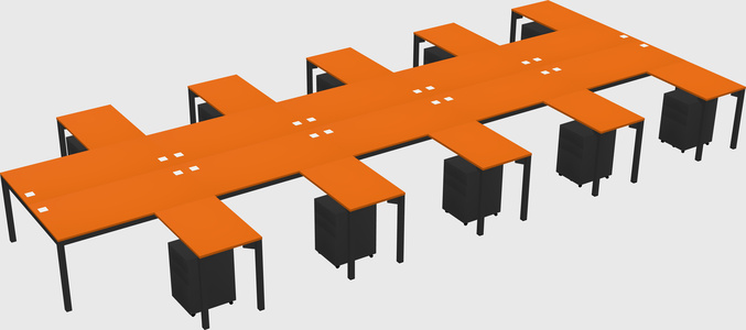 Shared l-shaped desk