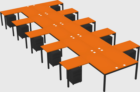 Shared l-shaped desk