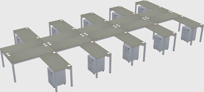 Shared l-shaped desk