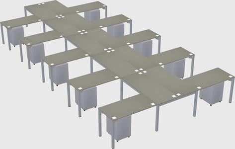 Shared l-shaped desk