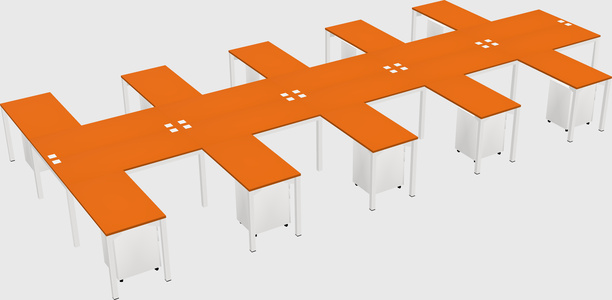 Shared l-shaped desk