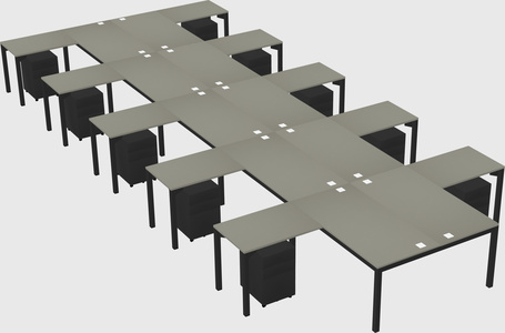 Shared l-shaped desk