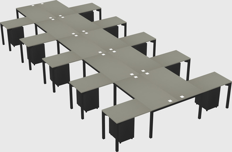 Shared l-shaped desk