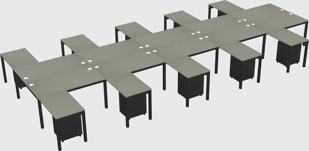 Shared l-shaped desk