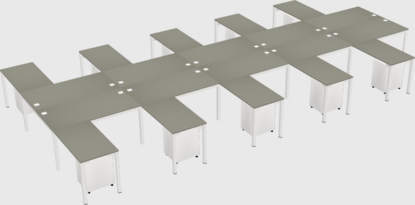 Shared l-shaped desk