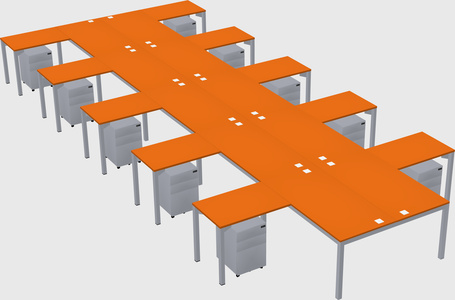 Shared l-shaped desk