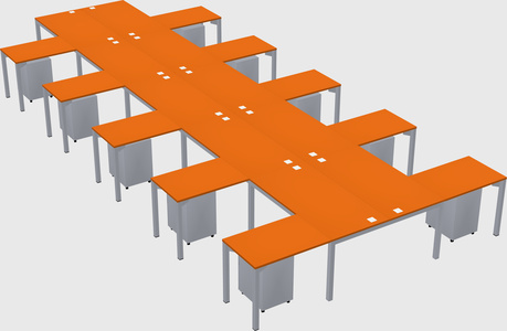 Shared l-shaped desk