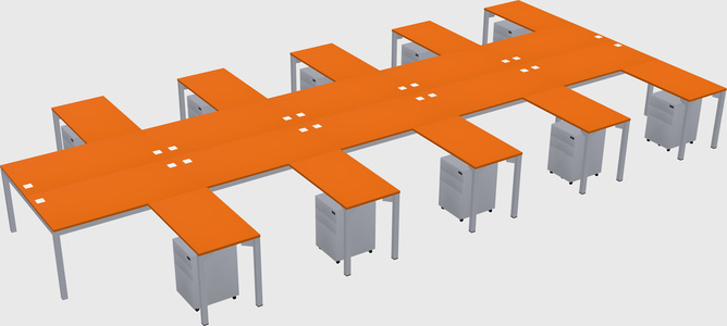 Shared l-shaped desk
