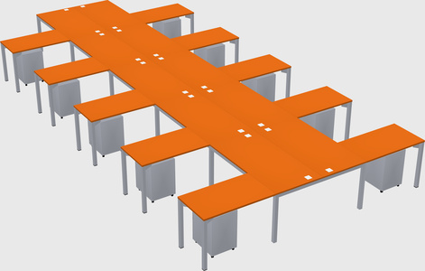 Shared l-shaped desk