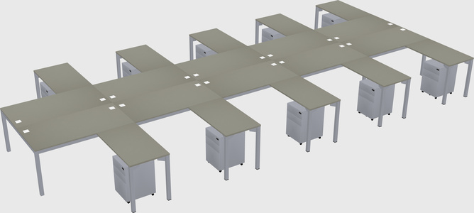 Shared l-shaped desk