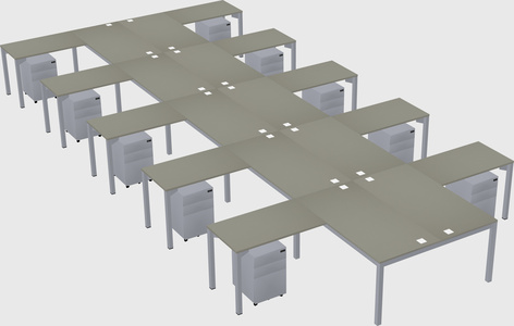 Shared l-shaped desk