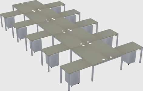 Shared l-shaped desk