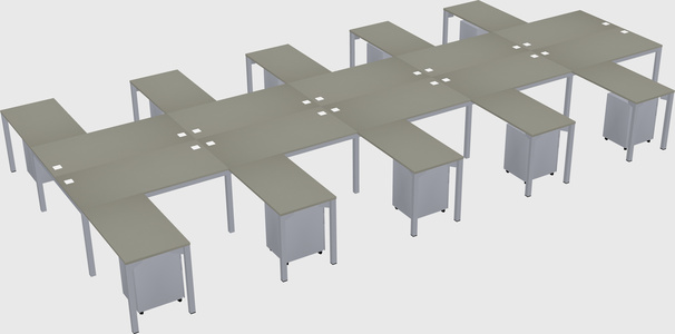 Shared l-shaped desk