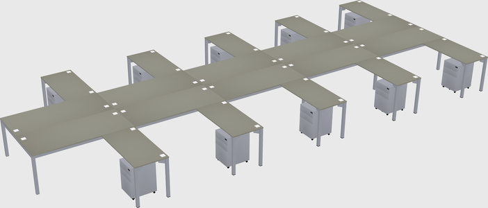 Shared l-shaped desk