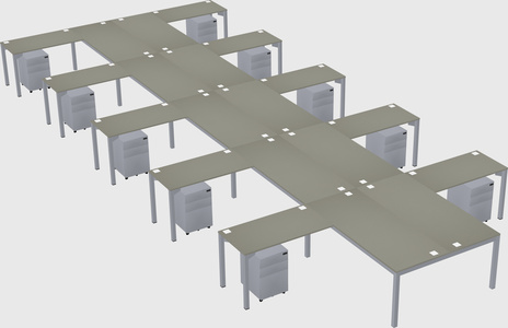Shared l-shaped desk