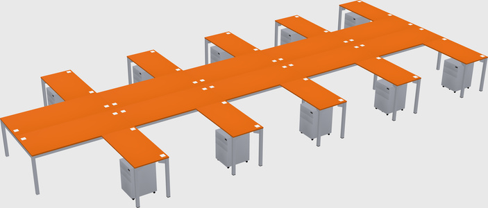 Shared l-shaped desk