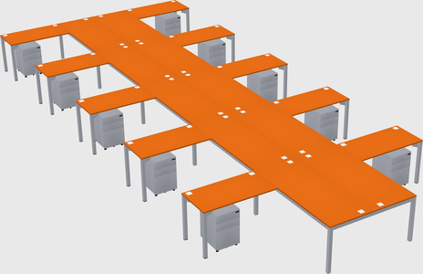 Shared l-shaped desk