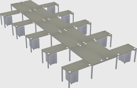 Shared l-shaped desk
