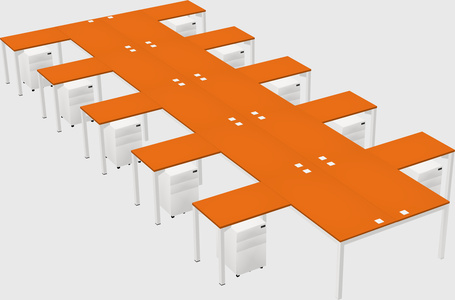 Shared l-shaped desk