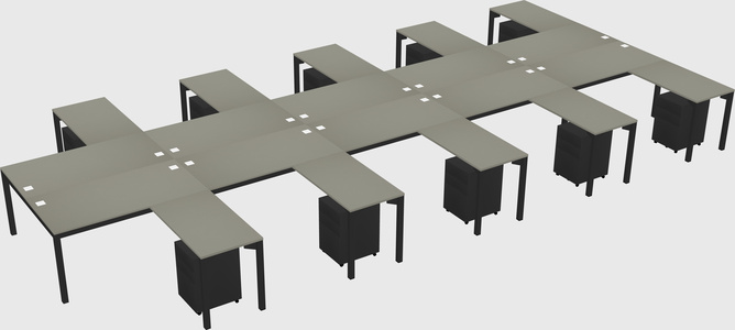 Shared l-shaped desk