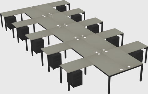 Shared l-shaped desk