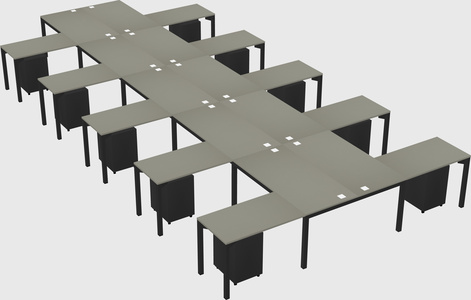 Shared l-shaped desk