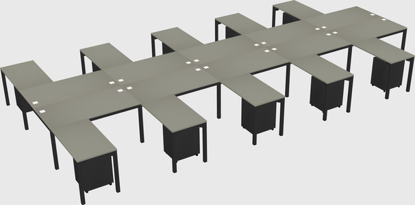 Shared l-shaped desk