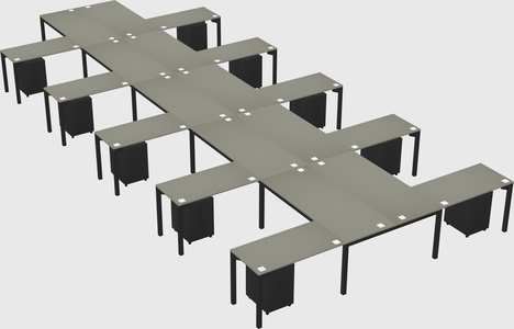 Shared l-shaped desk