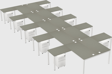 Shared l-shaped desk