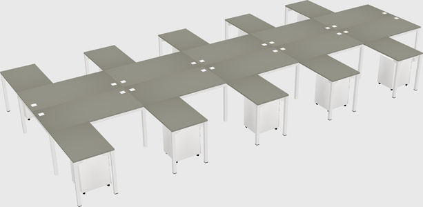 Shared l-shaped desk