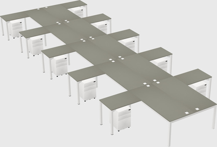 Shared l-shaped desk