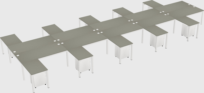 Shared l-shaped desk