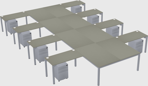 Shared l-shaped desk
