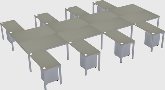Shared l-shaped desk
