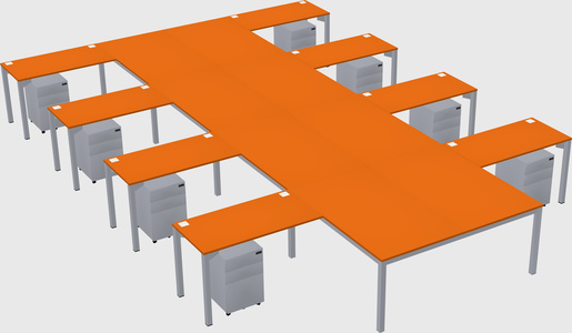 Shared l-shaped desk
