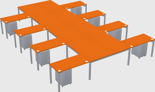 Shared l-shaped desk
