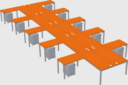 Shared l-shaped desk