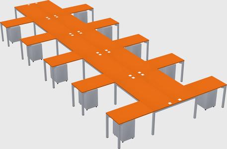 Shared l-shaped desk