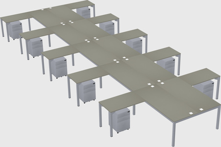 Shared l-shaped desk