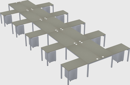 Shared l-shaped desk