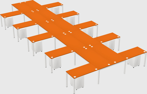Shared l-shaped desk
