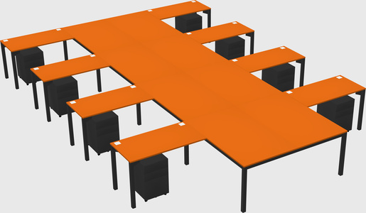 Shared l-shaped desk