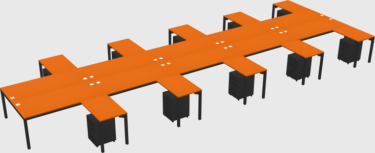 Shared l-shaped desk