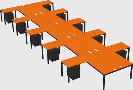 Shared l-shaped desk
