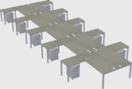 Shared l-shaped desk