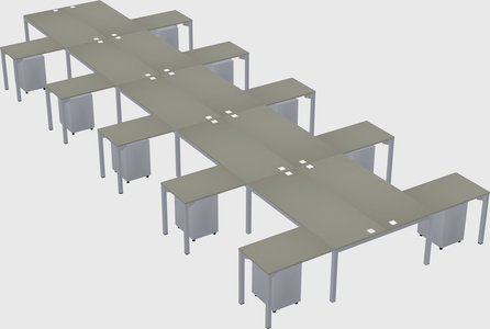 Shared l-shaped desk